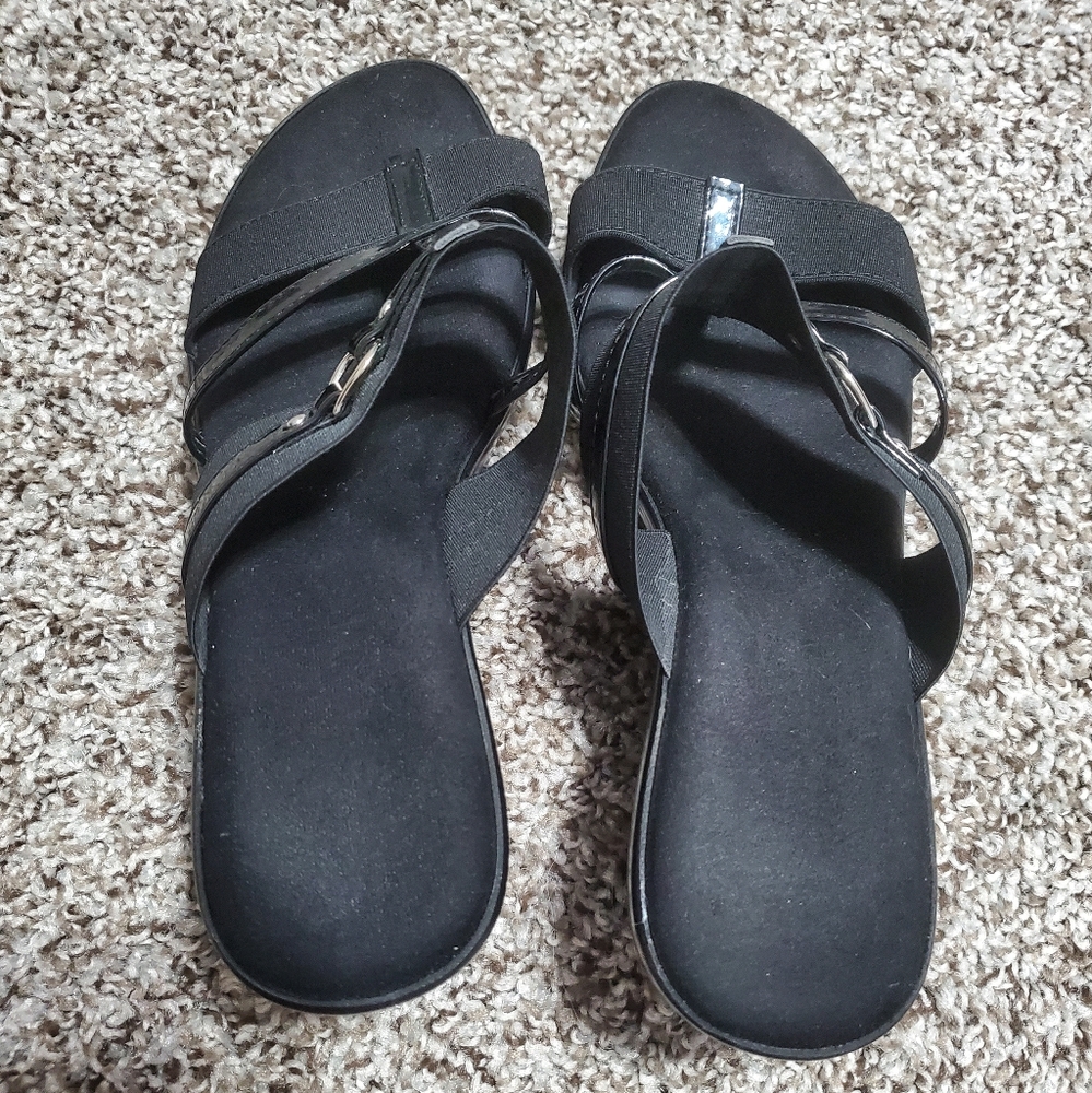 Black Strappy Women's Sandals Size 8 - Picture 9 of 10